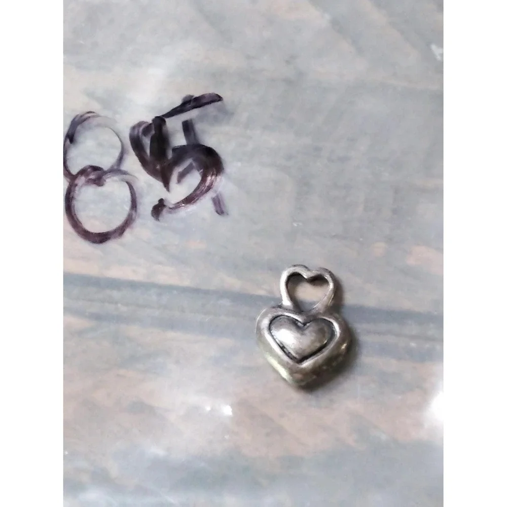 Heart Charm Pendant Turquoise 925 vintage